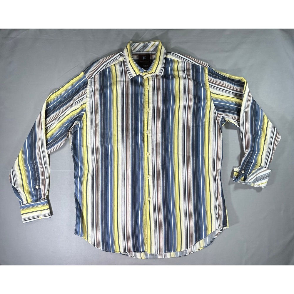 Harry Nicholas button front long sleeve shirt men's XL‎